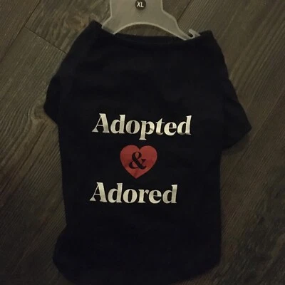 dog shirt adopted & adored size xl - Image 1 of 4