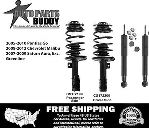 Full Set New 2 Front Complete Struts + 2 Rear Shocks Lifetime Warranty - Picture 1 of 5