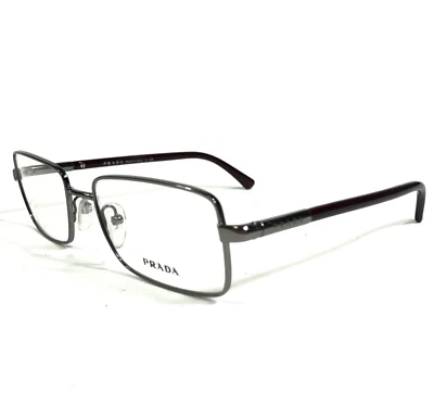 Prada Eyeglasses Frames VPR 63M 0AG-1O1 Burgundy Red Shiny Silver 52-17-140 - Image 1 of 4