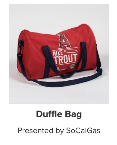 Los Angeles Angels Mike Trout Duffle Bag SGA 8/4/23 Cover