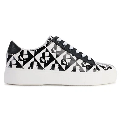 NUEVO SIN CAJA KARL LAGERFELD PARIS Zapatillas Estampado Diamante Cate Talla 7 Negro Blanco Logo Foto 1 de 4