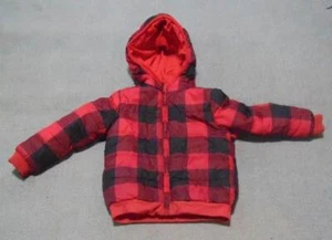 Epic Threads Girl's Red and Black Plaid Reversible Winter Coat Sz 4T - Picture 1 of 5