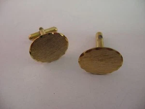 Bonito borde biselado cepillado tono dorado vintage para hombre gemelos joyería - Imagen 1 de 5