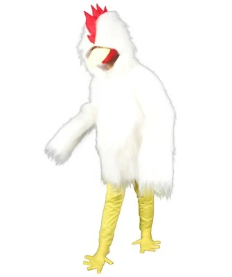 Disfraz de pollo blanco HPO con máscara - fibras sintéticas largas Foto 1 de 4
