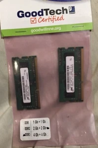 4gb Total 2-Pcs 2gb Elpida 2Rx8 PC3-10600S DDR3 LapTop Ram Memory TESTED - Picture 1 of 7