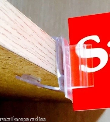 ¡25 piezas! 25X (PRO-SERIE) PLÁSTICO MADERA ESTANTE PRECIO SEÑAL ETIQUETA CLIP SOPORTES EE. UU. Foto 1 de 2