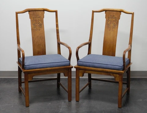 CENTURY Chin Hua by Raymond Sobota Asian Chinoiserie Armchairs - Pair Cover