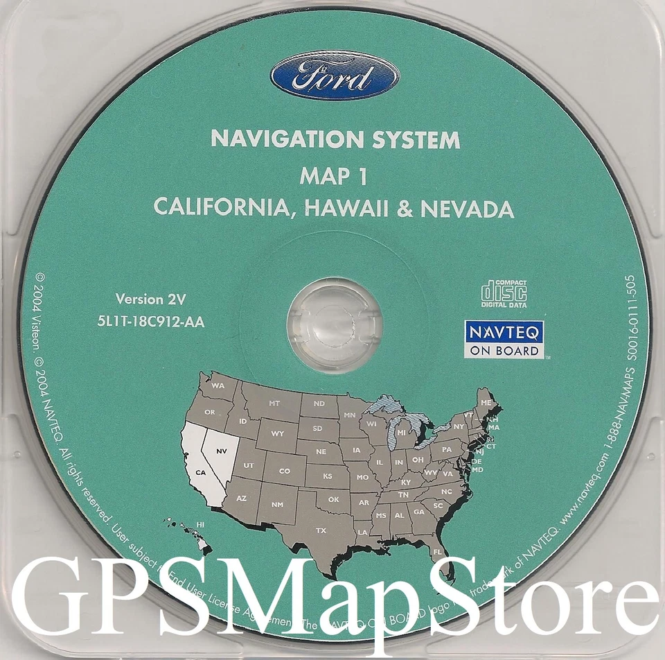 2004 2005 2006 Ford Expedition GPS Navigation CD Map #1 Cover California Nevada  - Image 1 of 1