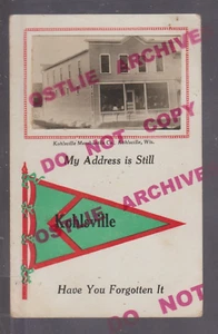 Kohlsville WISCONSIN RPPC 1913 GENERAL STORE nr West Bend Wayne Theresa TINY!! - Picture 1 of 3