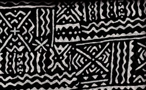 Schwarz & Weiß B&W afrikanischer Stoff Stück geometrischer Druck ethnisch traditionell (8 Yard) - Bild 1 von 4