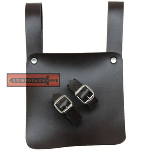 Medieval Crusader Call to Arms Left Handed Draw Leather Sword Frog Brown Baldric - Picture 1 of 2