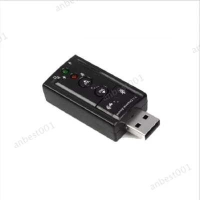 3D External 7.1 CH Channel USB Audio Sound Card Mic Speaker 3.5mm Jack Stereo - Image 1 of 4
