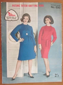 Original PATONS Knitting Book 690 with TV DESIGNS Totem Knit DRESS PATTERNS 1960 - Picture 1 of 6