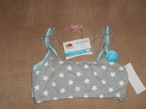 NEW Fruit of the Loom Girls 2 Pack Cotton Beginner Bras Size 36 Blue & Gray STAR - Picture 1 of 4