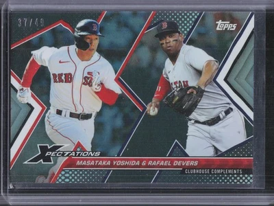 2023 Topps Xpectations #62 Masataka Yoshida / Rafael Devers Iridescent #/49 - Image 1 of 2