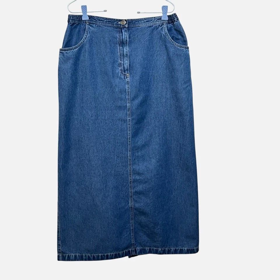 Falda Vaquera Susan Bristol Talla 14 Suave Recta Midi Larga Cottagecore De Colección Foto 1 de 4