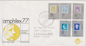 Netherlands First Day Cover NVPH E152 - 1976 Amphilex '77 Overseas Address - Picture 1 of 1