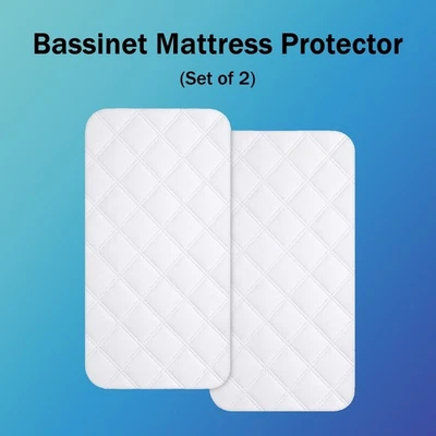 2 pack Universal Rectangle Waterproof Infant Bassinet Mattress Pad Covers  - Image 1 of 4