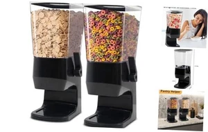 Dispenser Cereali da banco Nero Confezione da 2,Dispenser Alimenti Secchi, Piccolo, Nero, 2pz - Foto 1 di 8