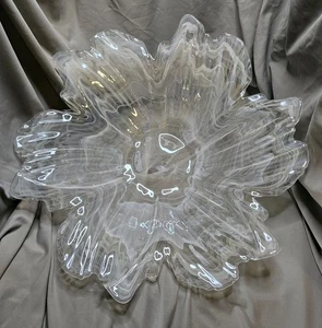Pansy Iris by Tammaro Home White Murano Glass Centerpiece Bowl 15.5" - Picture 1 of 12