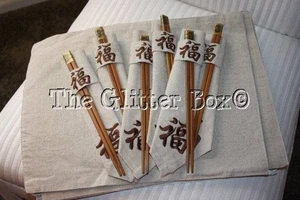 Juego de 6 servilletas palillos japoneses periódico japonés oriental B15 - Imagen 1 de 2