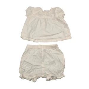 Carter's Baby Girl Clothes Set 3 Months White Floral Eyelet Top Bloomer - Picture 1 of 4