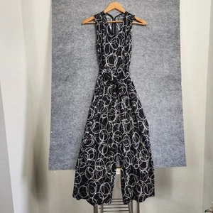 Joseph Ribkoff Jumpsuit Womens Size14 Black Stretchy Pattern Party Elegant - Picture 1 of 12