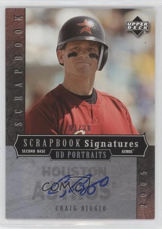 2005 Upper Deck Portraits Scrapbook Signatures /20 Craig Biggio #SM-BI Auto HOF - Image 1 of 2