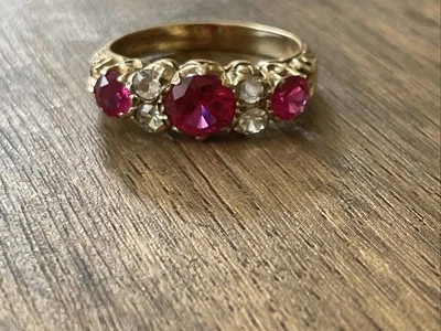  9ct Gold Ring With Ruby And Diamonds hallmarks  - Image 1 of 4