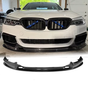 For BMW G30 G31 G38 540i M SPORT 2017-19 Carbon Fiber Front Bumper Lip Splitters - Picture 1 of 12