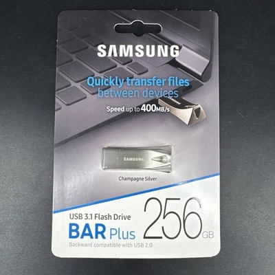 Nuevo SAMSUNG BAR Plus 256GB - 400MB/s USB 3.1 Flash Drive Champagne Silver Foto 1 de 4