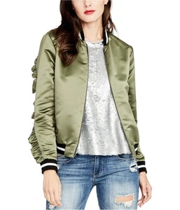 Rachel Roy Womens Ruffled Bomber Jacket - Picture 1 of 2