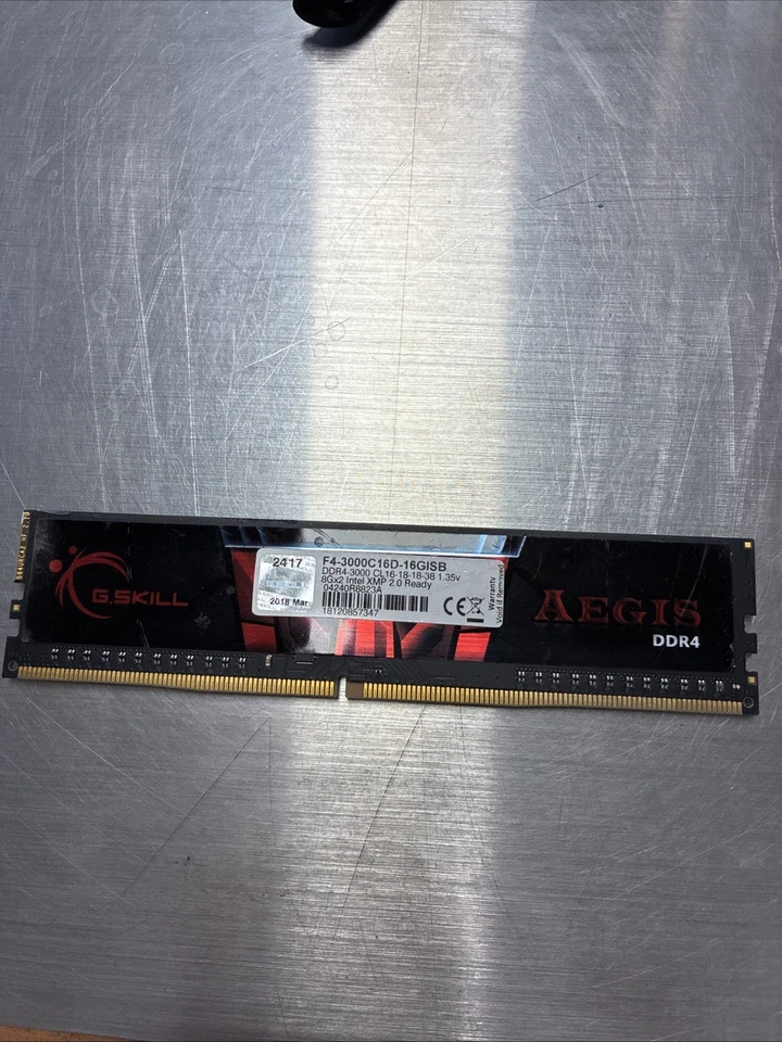For parts G.SKILL Aegis 8GB (1x 8GB) 288-Pin RAM DDR4 3000 (ONE Stick) - Image 1 of 2
