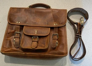 Borsa valigetta marrone Aaron Leather Goods Spagna - Foto 1 di 15