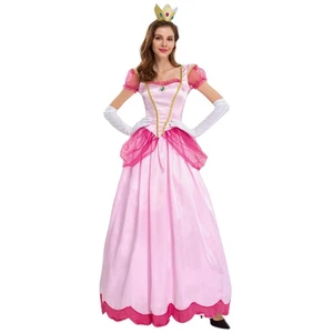 Classic Pink Princess Peach Inspired Women's Medium Costume Gown Dress Up Party - Picture 1 of 6
