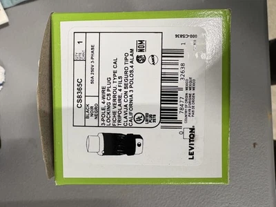 Leviton CS6365C 50A 125/250Volt AC Locking Plug - Image 1 of 4