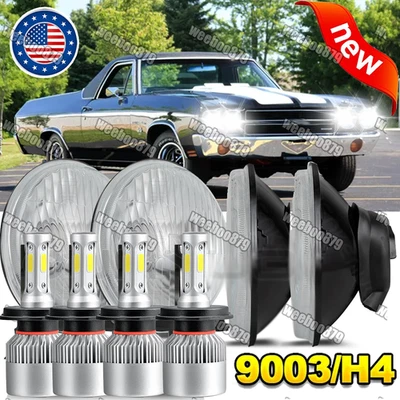Faróis de LED Hi/Lo feixe selado 4 peças para Chevy Impala El Camino 5,75" 5-3/4" - Imagem 1 de 4