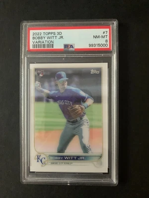 2022 Topps 3D Bobby Witt Jr. Kansas Royals Rookie #7 Rare Image Variation PSA 8 - Image 1 of 2