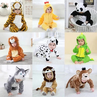 Baby Tiger Lion Dinosaur Costume Kigurumi Cartoon Animal Romper Infant Toddler - Image 1 of 4