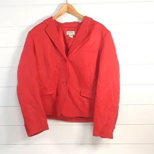 Talbot's Damen Seide Leinen 2 Knopf Blazer Größe 14 Orange MANGELHAFT - Bild 1 von 9