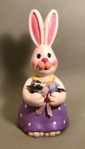 Vintage Molded Paper-Pulp Female Easter Bunny Figurine - Picture 1 of 6