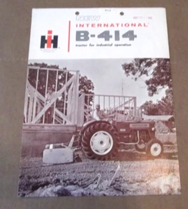 IH International Harvester B-414 Traktor Verkaufsprospekt 4 Seiten ~ Original ~ - Bild 1 von 3