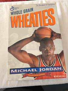 Caja de cereales de plata Michael Jordan sin abrir TRIGO. Edición de coleccionista 1993 18 OZ - Imagen 1 de 7