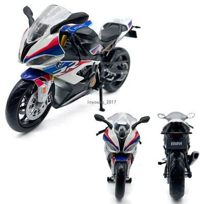 1:12 BMW S1000RR Modelo de motocicleta Diecast Vehículo de juguete Motocicleta Juguetes Blanco Foto 1 de 4