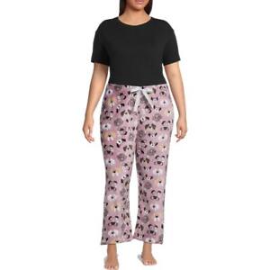 NYC Underground Womens Purple Comfy Sleepwear Pajama Bottoms Plus 2X  1648