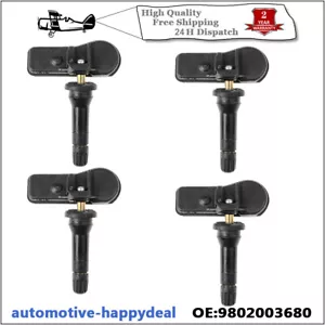4X TPMS Tyre Pressure Sensor 9802003680 For Citroen C4 DS4 DS5 Peugeot 3008 301 - Picture 1 of 6