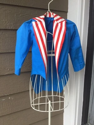 Vintage Children's Cotton Tuxedo Jacket - Blue with Red & white Accents - Image 1 of 4