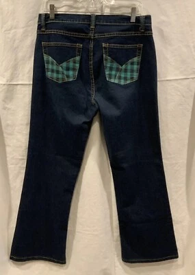 Pantalones de mezclilla Fabulosity azul oscuro elásticos corte bota talla 14 Foto 1 de 4