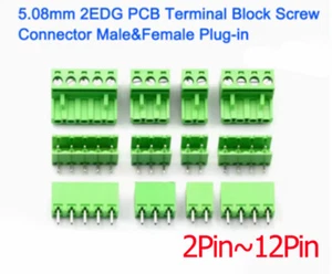 2Pin-12Pin 5.08mm 2EDG PCB Terminal Block Screw Connector Male&Female Plug-in - Picture 1 of 20