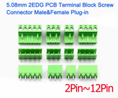 2Pin-12Pin 5.08mm 2EDG PCB Terminal Block Screw Connector Male&Female Plug-in - Image 1 of 4